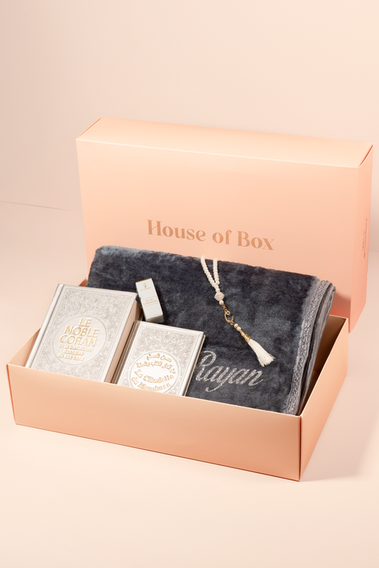 Coffret velours gris coran GRIS FONCÉE